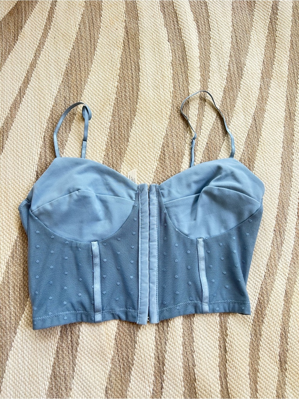 Intimately Free People Dusty Blue Bustier Crop Top - Medium